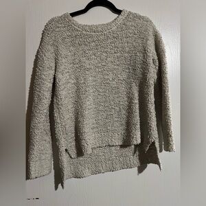 Pink Rose Textured White Sweater